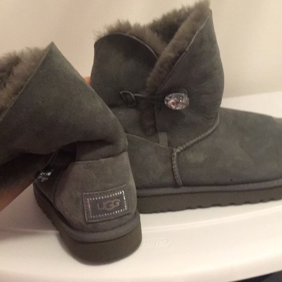 UGG Shoes - Short gray rhinestone ugg boots